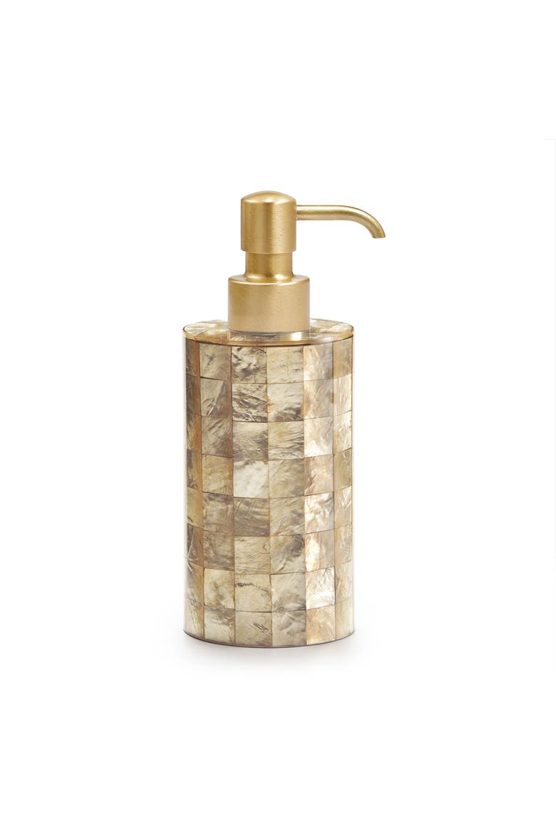 Capiz Pump Dispenser, Main, color, GOLD-Bru Brs