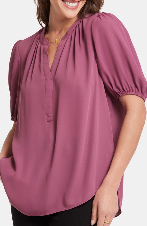 Nydj Puff Sleeve Popover Top In Pink