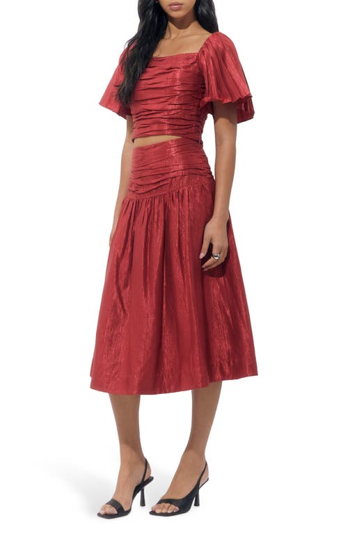 Adelyn Rae Selena Textured Taffeta Two-piece Dress In Burgundy