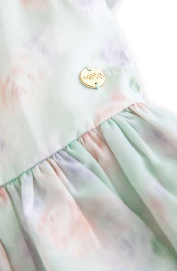 Kids' Blurred Floral Organza Party Dress