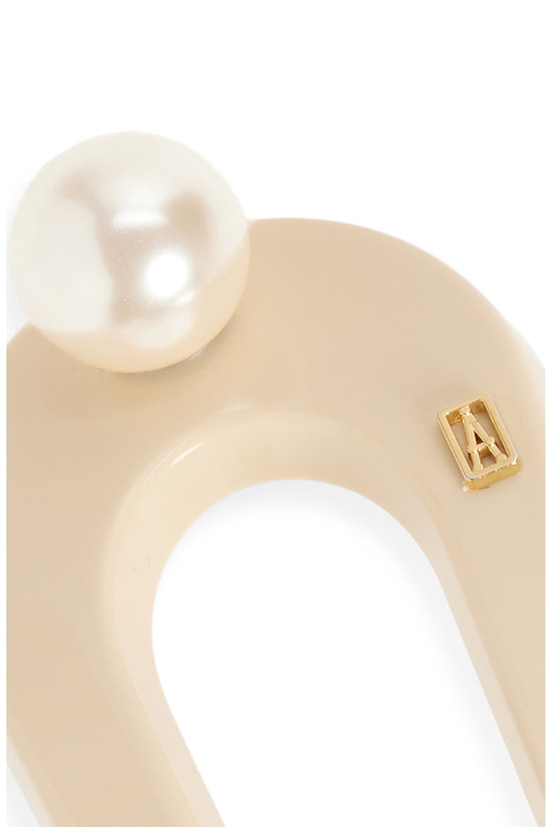 Faux Pearl Embellished French Hair Pin, Alternate, color, BEIGE