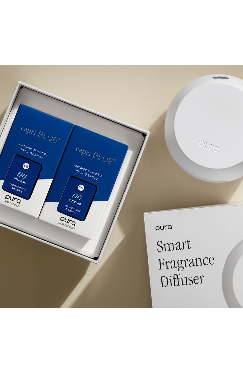 PURA x Capri Blue Volcano & Pura 4 Smart Fragrance Diffuser & Refill Set, Alternate, color, Blue