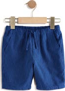 NEXT Kids' Stripe Linen & Cotton Drawstring Shorts
