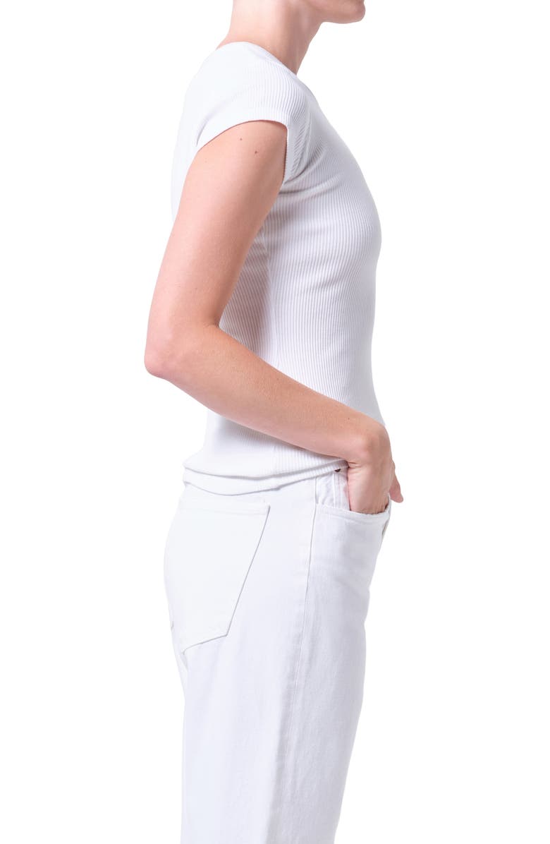 AGOLDE Edison Rib T-Shirt, Alternate, color, White