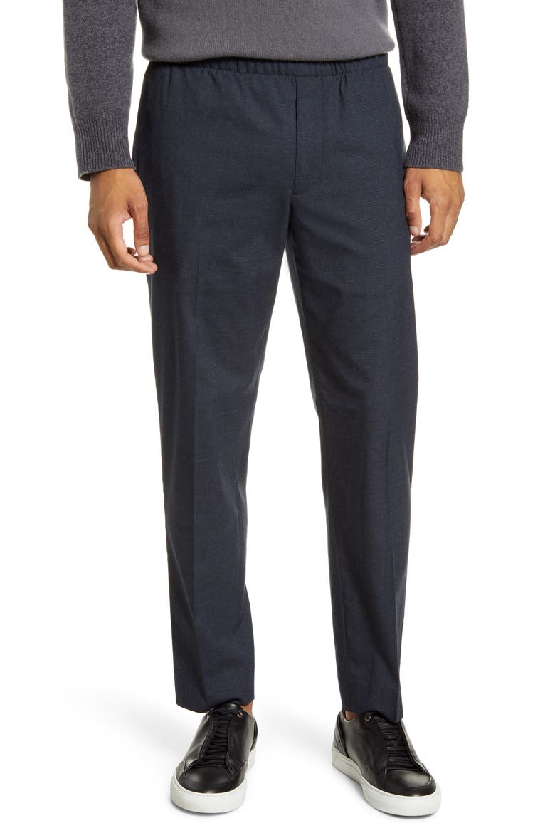 Elastic Waist Slim Fit Pants, Main, color, NAVY MULTI