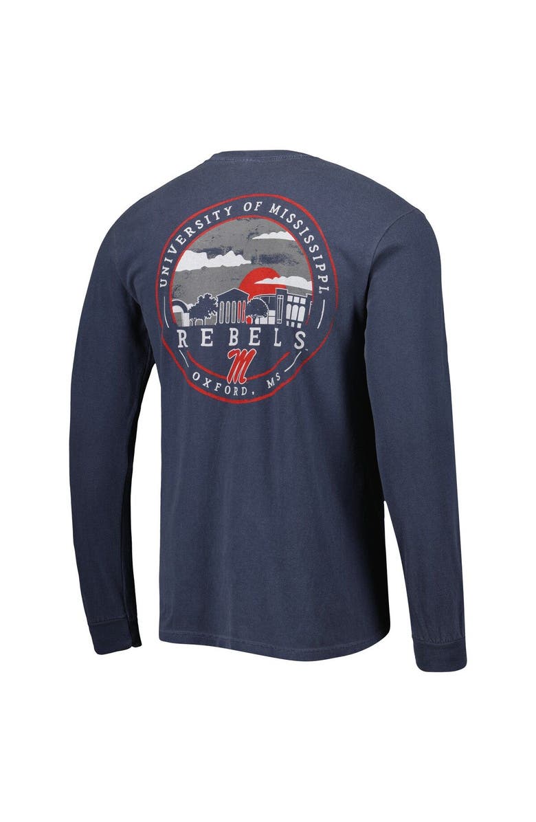 IMAGE ONE Men's Navy Ole Miss Rebels Circle Campus Scene Long Sleeve T-Shirt, Alternate, color, Navy