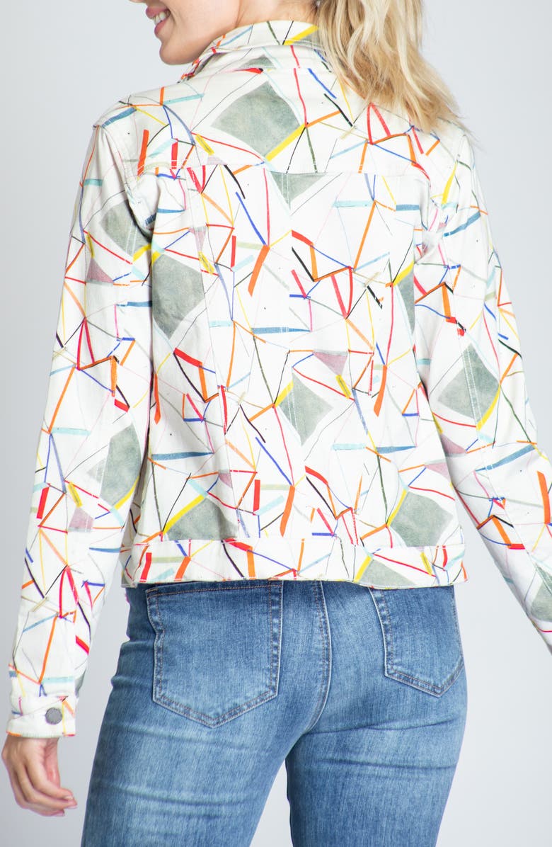 APNY Line Print Denim Jacket, Alternate, color, 
