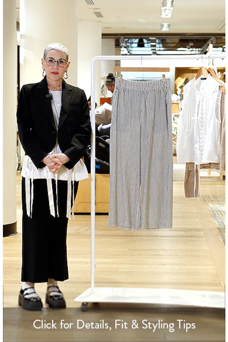 Allison Stripe Pull-On Crop Wide Leg Hemp Blend Pants video