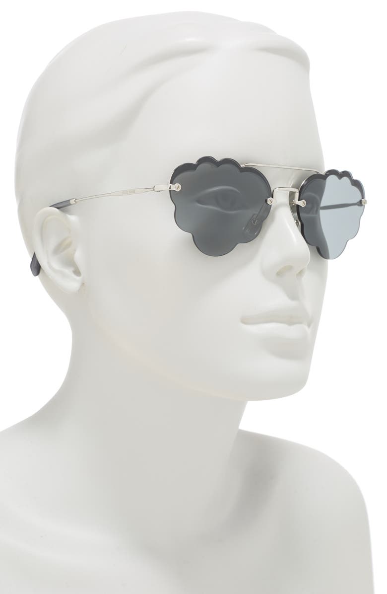 Miu Miu 58mm Irregular Fashion Sunglasses, Alternate, color,