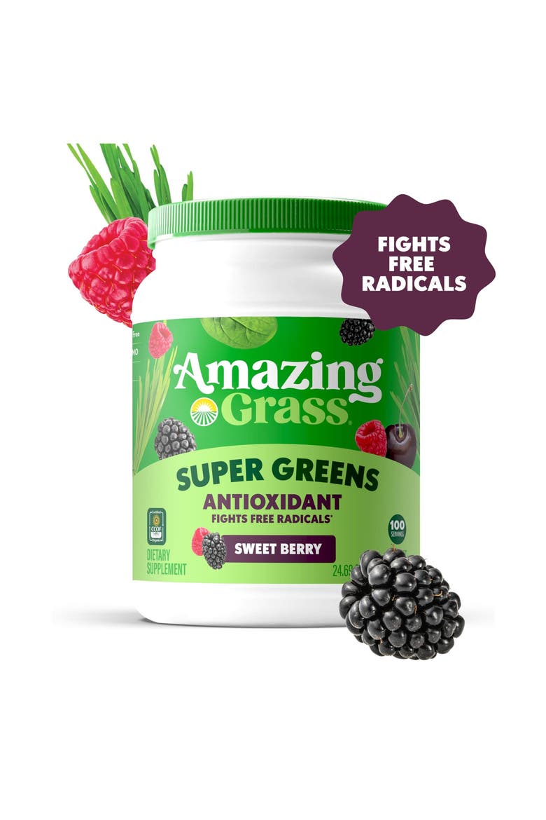 Super Greens Antioxidant Powder Supplement with Sweet Berry Flavor, 100 Servings, Alternate, color, None