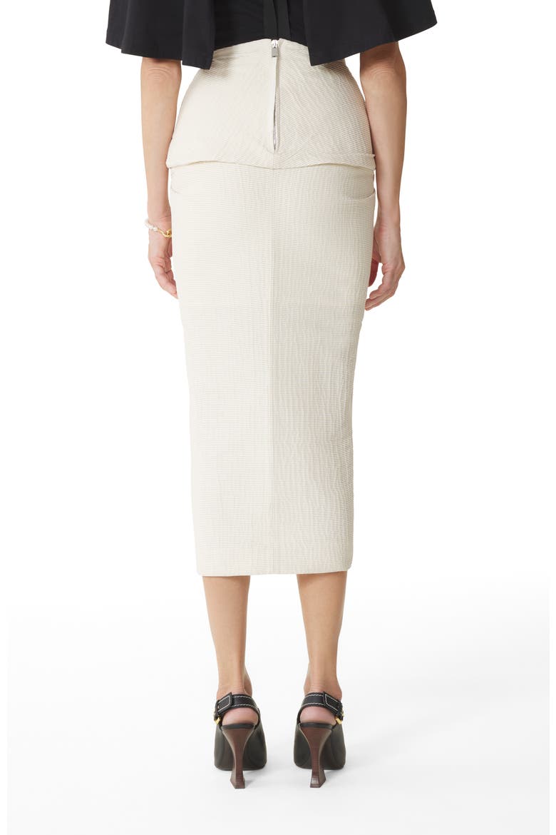 White Midi Skirt In Jacquard, Alternate, color, White