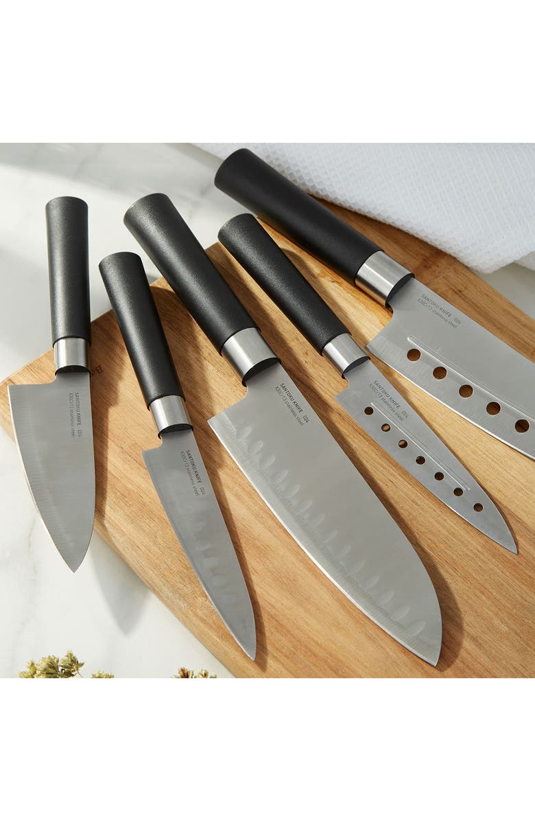 BergHOFF DiNA Codon 5-Piece Santoku Knife Set, Alternate, color, Black