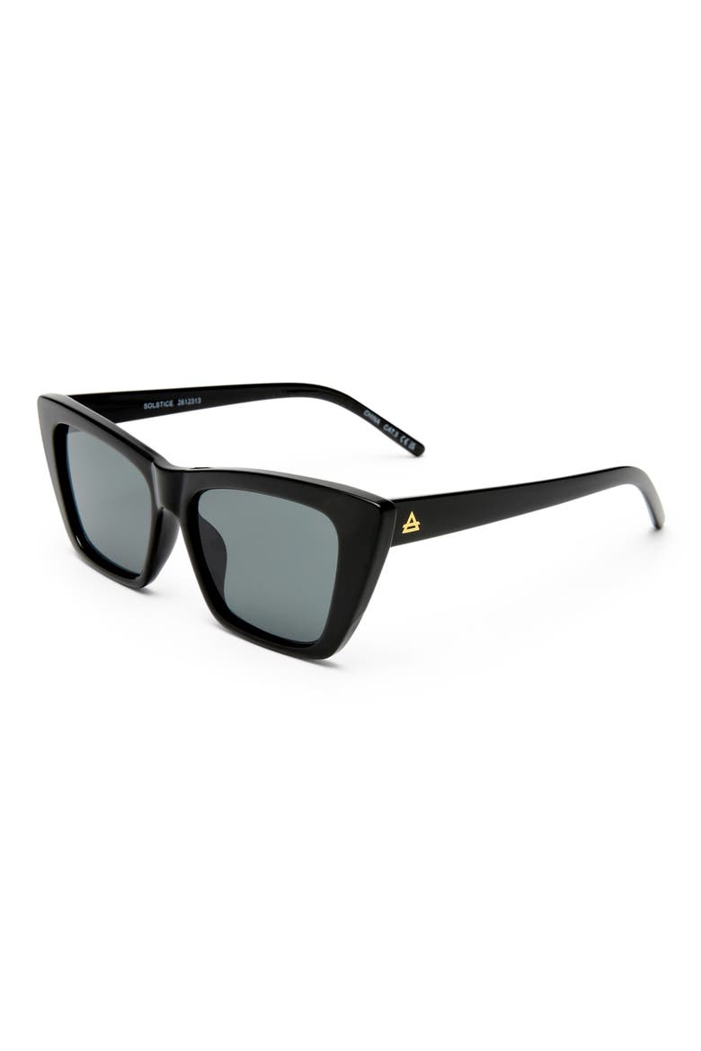 Solstice 53mm Cat Eye Sunglasses, Alternate, color, BLACK / SMOKE MONO