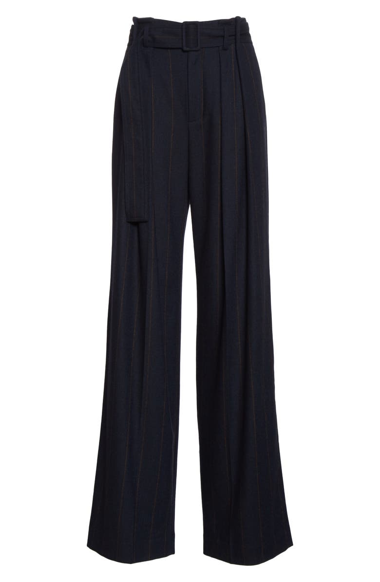 Vince Belted Pinstripe Pants, Alternate, color, 