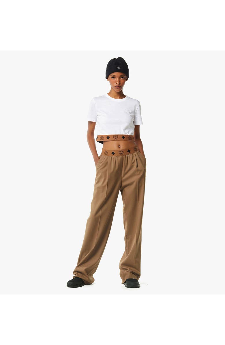 MCM Monogram Pants in Wool Twill, Alternate, color, Light Brown