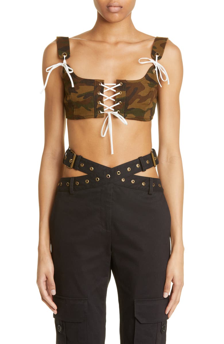 MONSE Lace-Up Corset Bra Top, Main, color, 