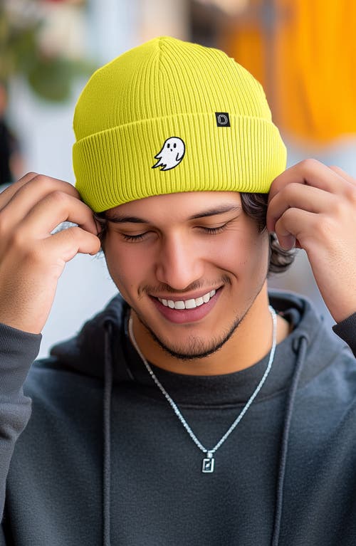 Dalix Ghost Beanie In Neon Yellow