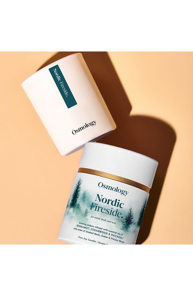 Osmology Nordic Fireside Scented Candle - Smoked Musk Cedarwood and Patchouli, Alternate, color, White