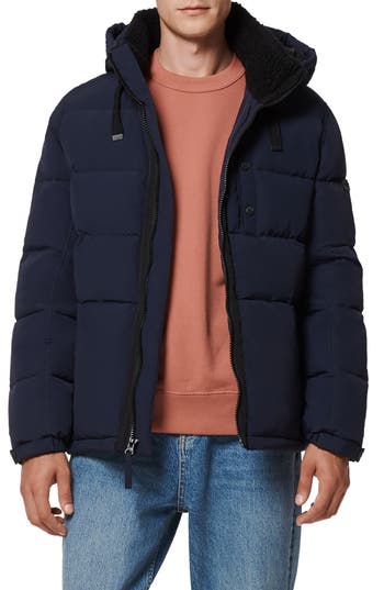 MARC NEW YORK MARC NEW YORK HUBBLE FAUX FUR COLLAR WATER RESISTANT PUFFER COAT 