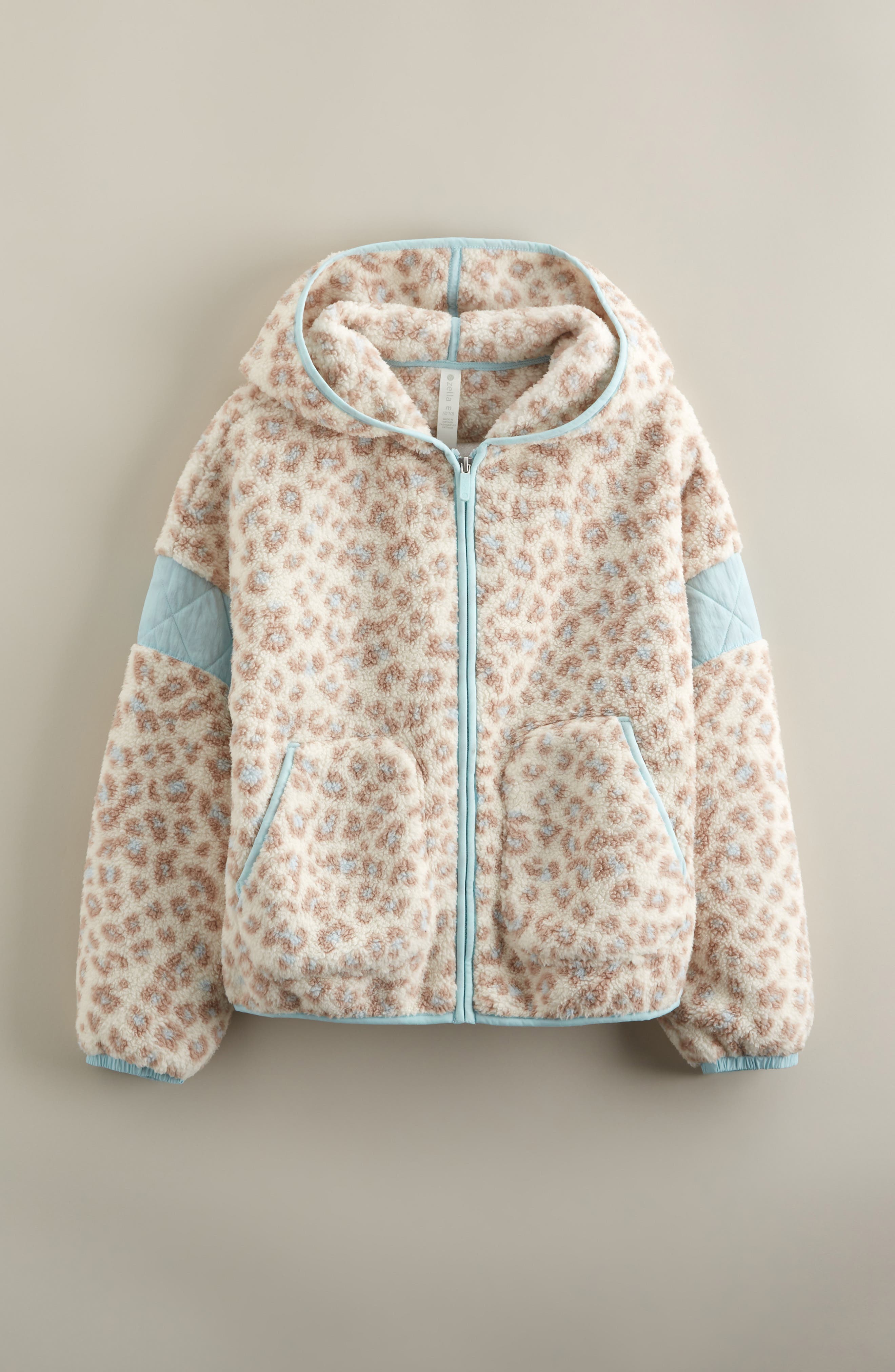 Zella Girl Kids' Faux Fur Zip-Up Hoodie | Nordstrom