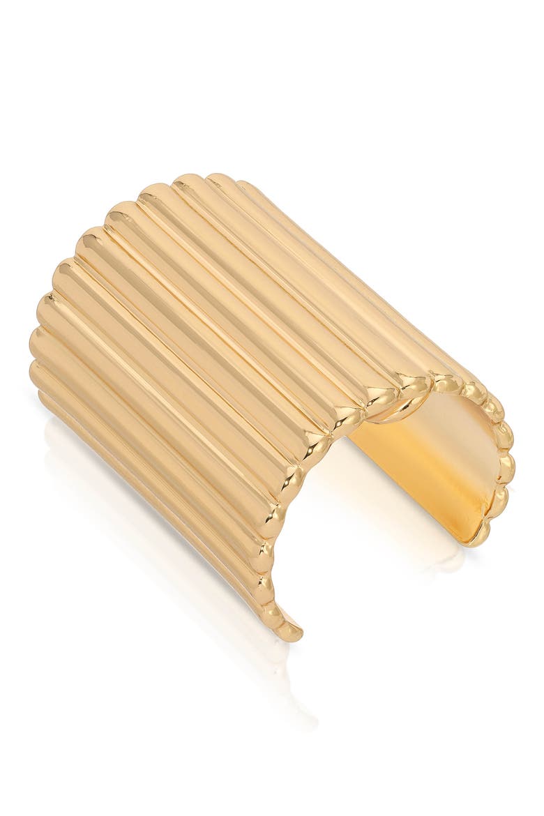Ribbed Ponytail Cuff, Alternate, color, GOLD