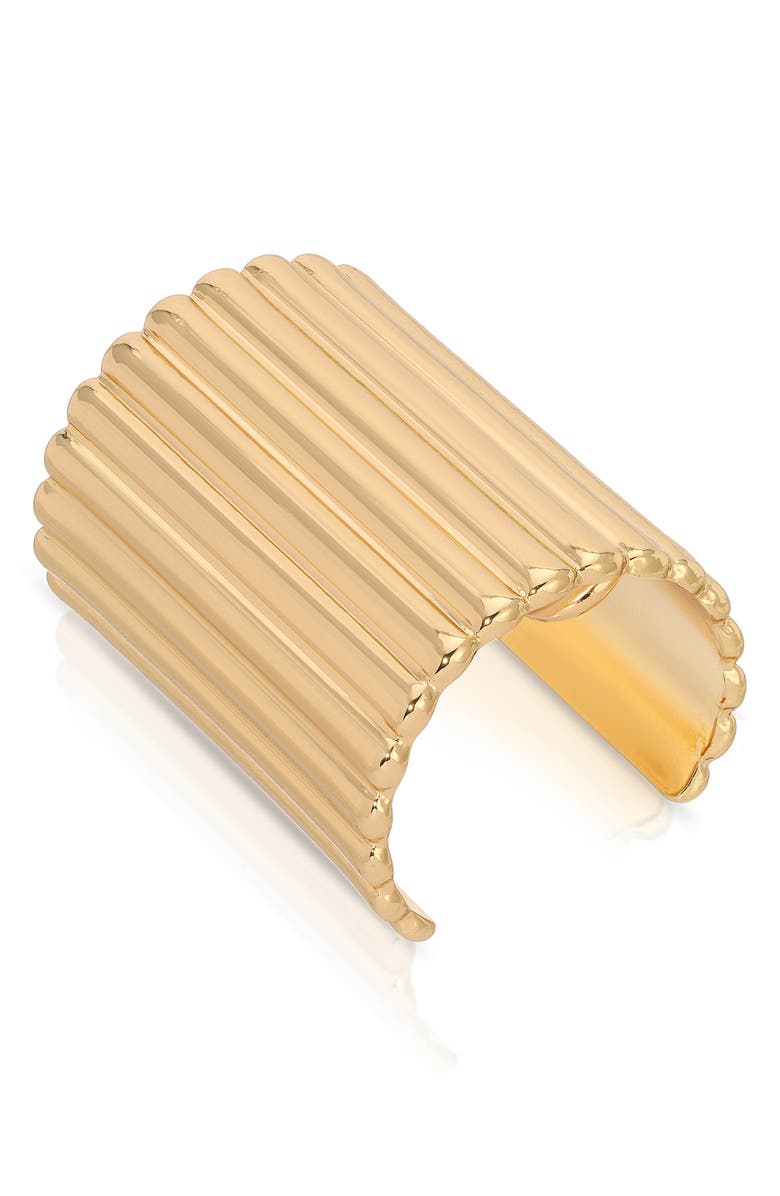 Ettika Ribbed Ponytail Cuff, Alternate, color, Gold