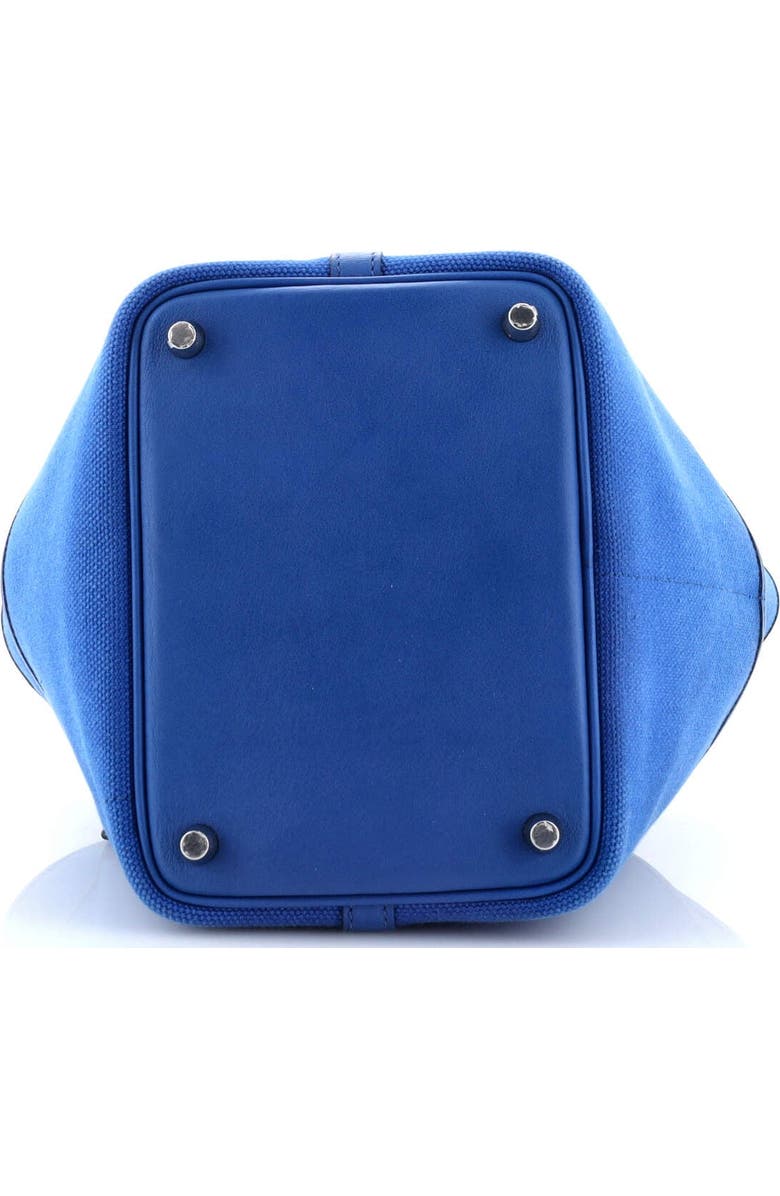 Pre-Owned Hermes Cargo Picotin Lock Bag Canvas and Swift PM, Alternate, color, Bleu France