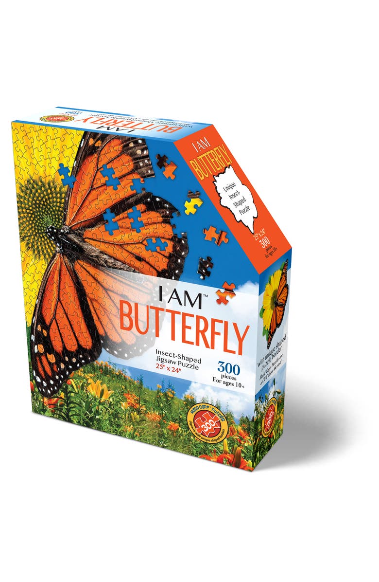 Madd Capp I Am Butterfly 300 Piece Puzzle Insect Shaped Jigsaw, Main, color, Multicolored
