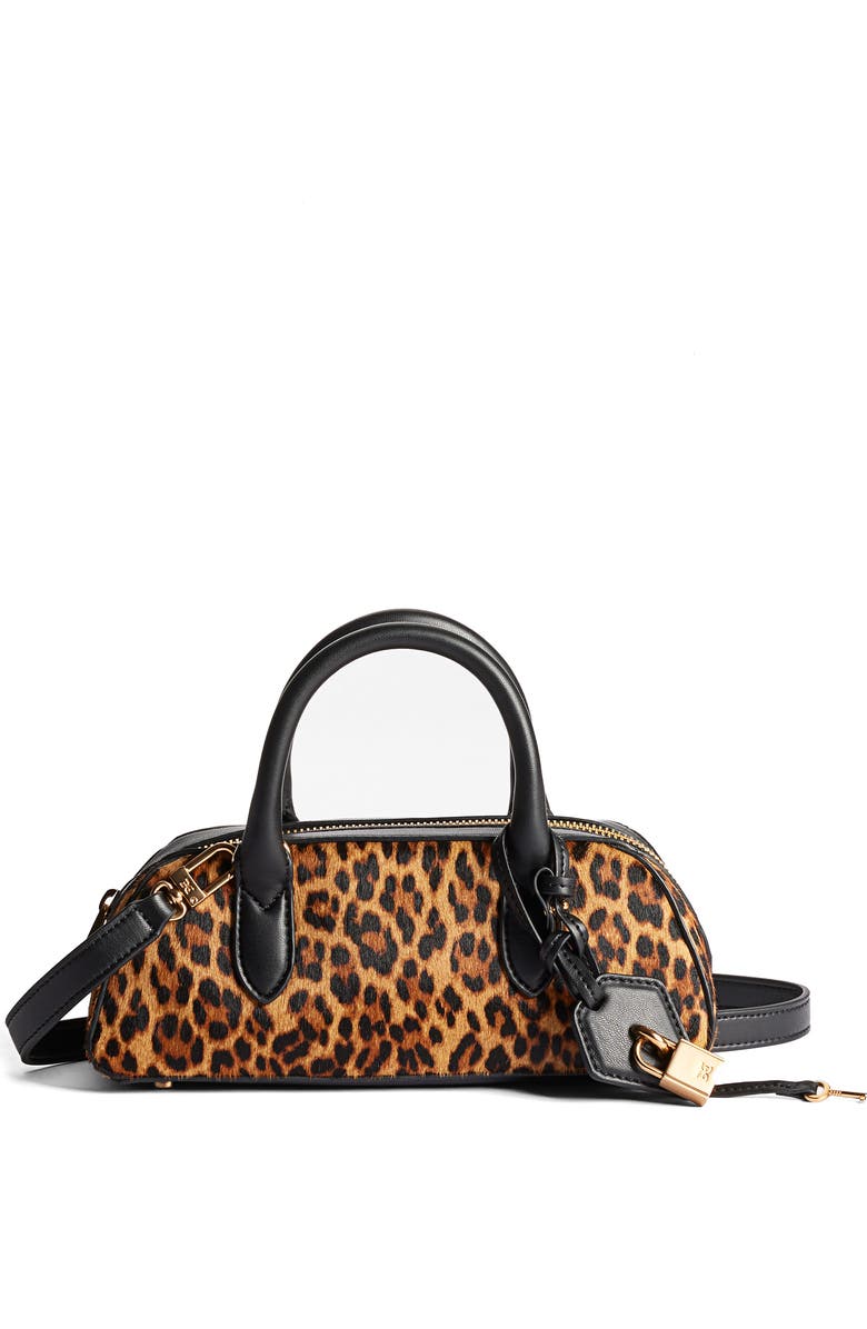 Sam Edelman Micro Nori Genuine Calf Hair Bowler Satchel, Main, color, Brown Calf Hair