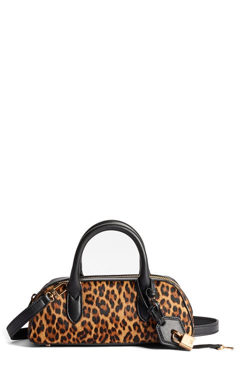 Micro Nori Genuine Calf Hair Bowler Satchel