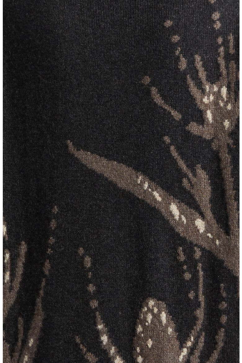 Wild Thistle Intarsia Cashmere Cardigan, Alternate, color, COAL COLOURWAY