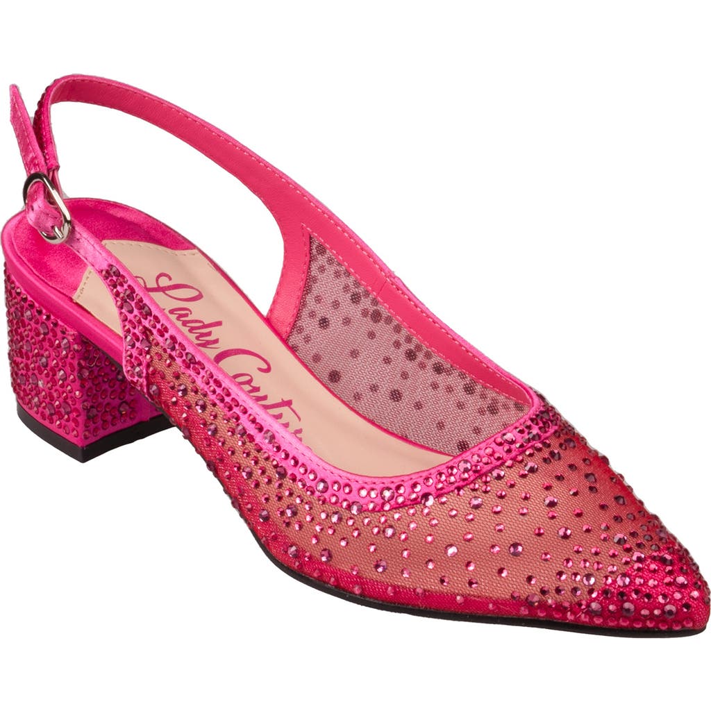 Lady Couture Rhinestone Mesh Slingback In Pink