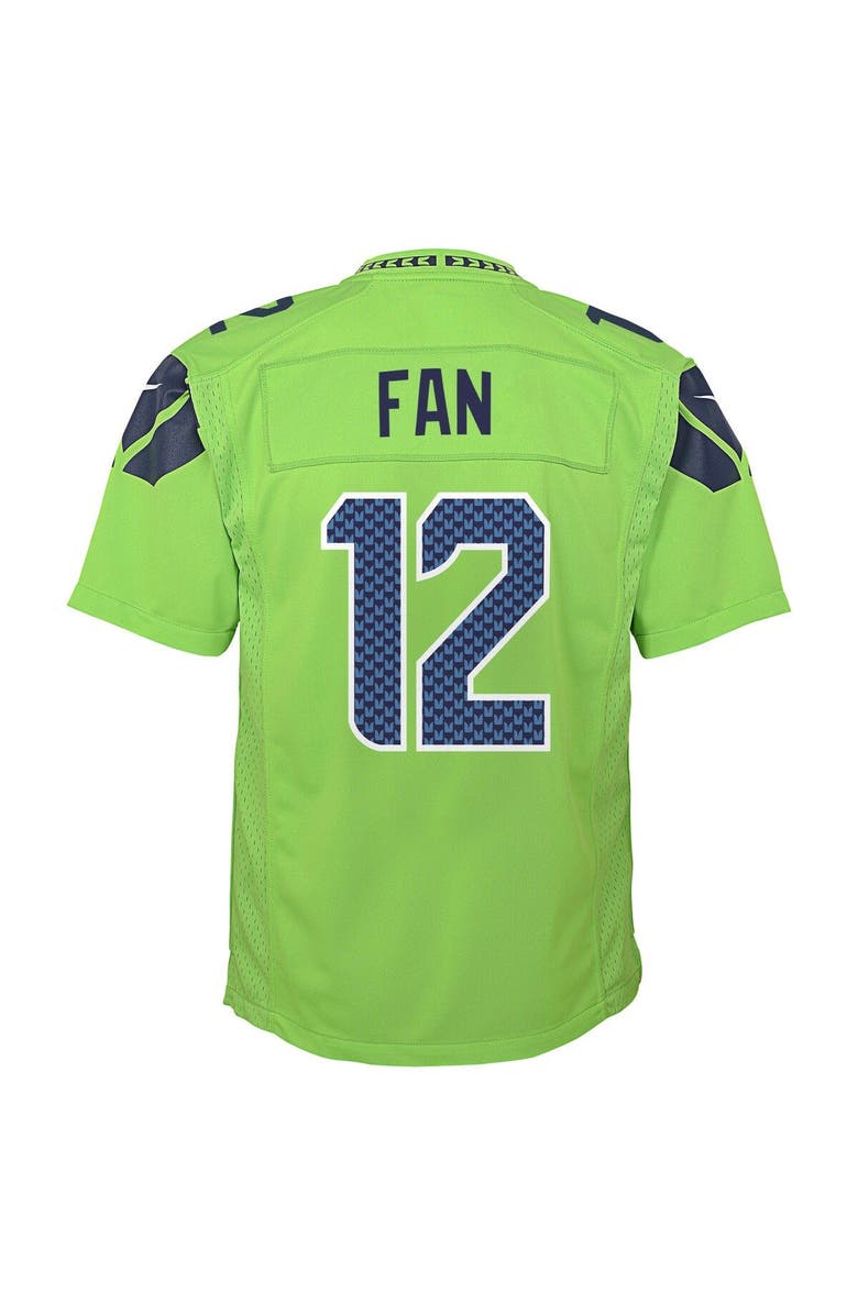 Nike Youth Nike 12s Neon Green Seattle Seahawks Game Jersey, Alternate, color, Neon Green