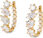 Nadri Beatrix Mixed Cubic Zirconia U-Shaped Hoop Earrings