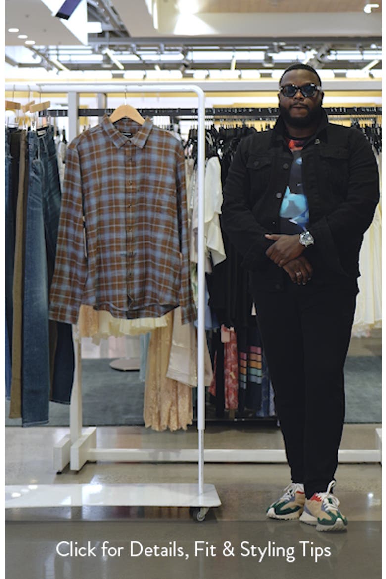 Ombré Check Slub Cotton Flannel Button-Up Shirt video