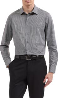 Bugatchi James OoohCotton® Geo Print Button-Up Shirt