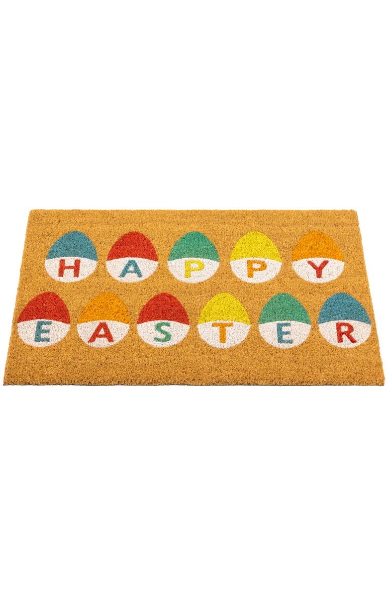 Northlight Natural Coir Happy Easter Egg Outdoor Doormat 18" x 30", Alternate, color, Multi