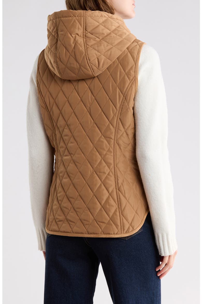 Quilted Hooded Vest, Alternate, color, DK CAMEL