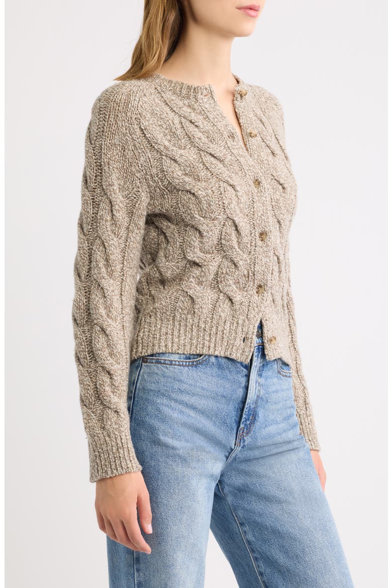 Penrose Cable Cardigan, Alternate, color, GRAY MARL