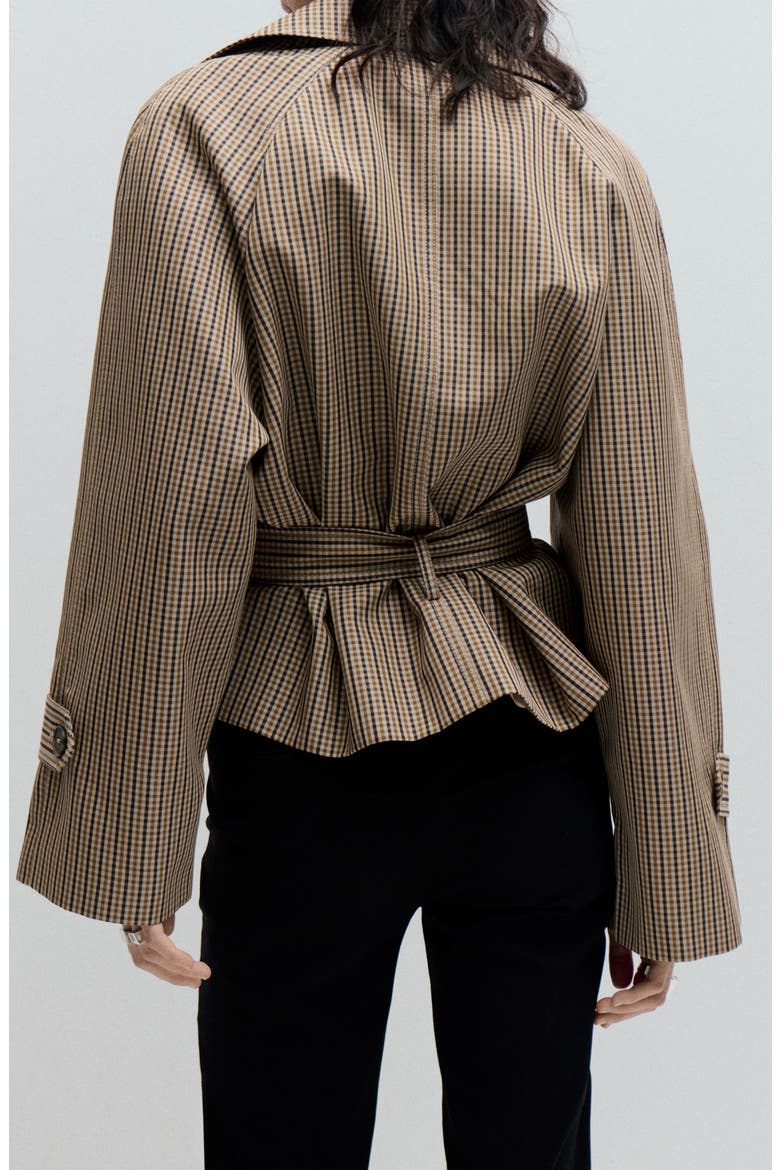 Everest Plaid Belted Jacket, Alternate, color, BEIGE