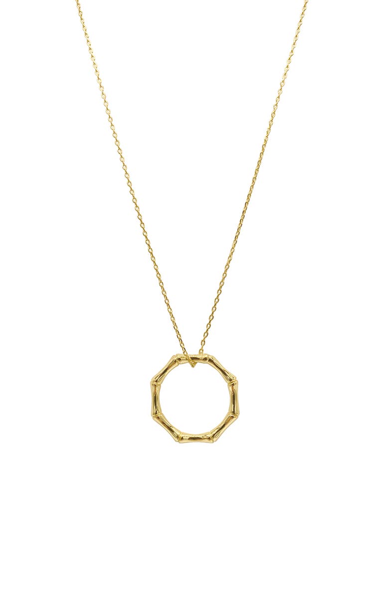 Adornia 14K Yellow Gold Plated Bamboo Textured Necklace, Alternate, color, Yellow