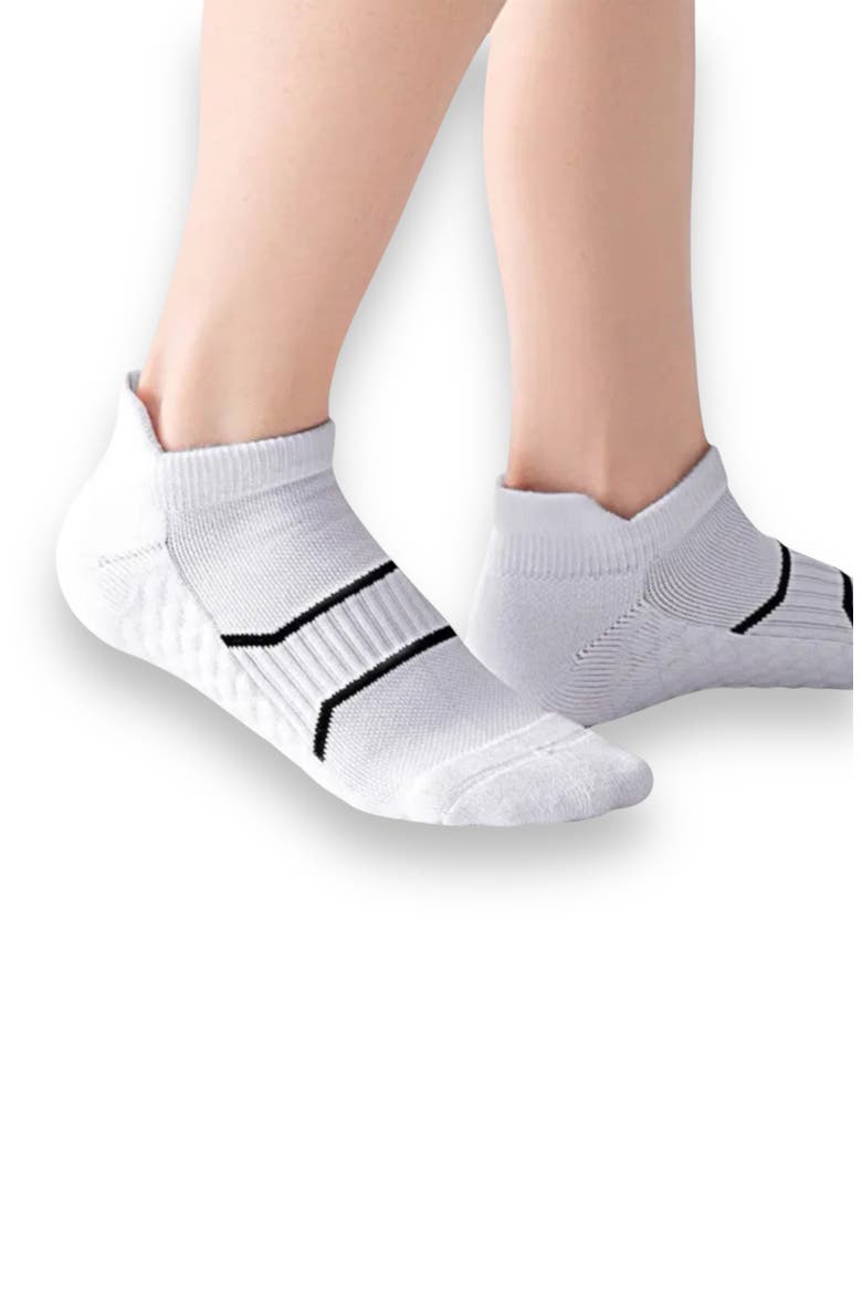 Cushioned Support Ankle Socks, Main, color, WHITE MULTI
