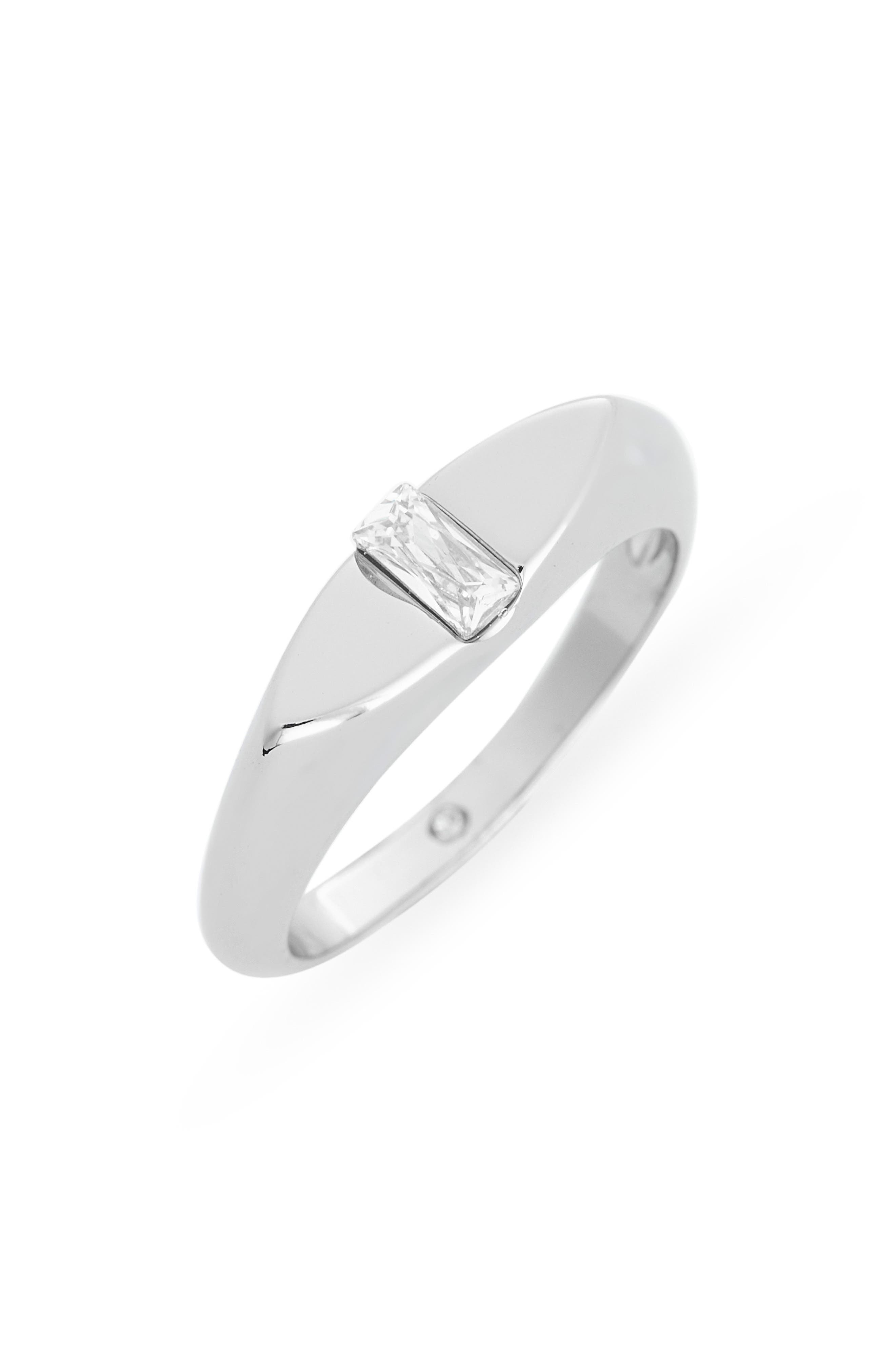 Covet Baguette CZ Signet Ring