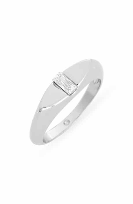 Baguette CZ Signet Ring