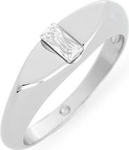 Covet Baguette CZ Signet Ring