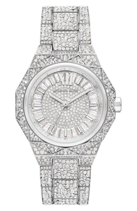 Raquel Stingray Pavé Crystal Bracelet Watch, 41mm