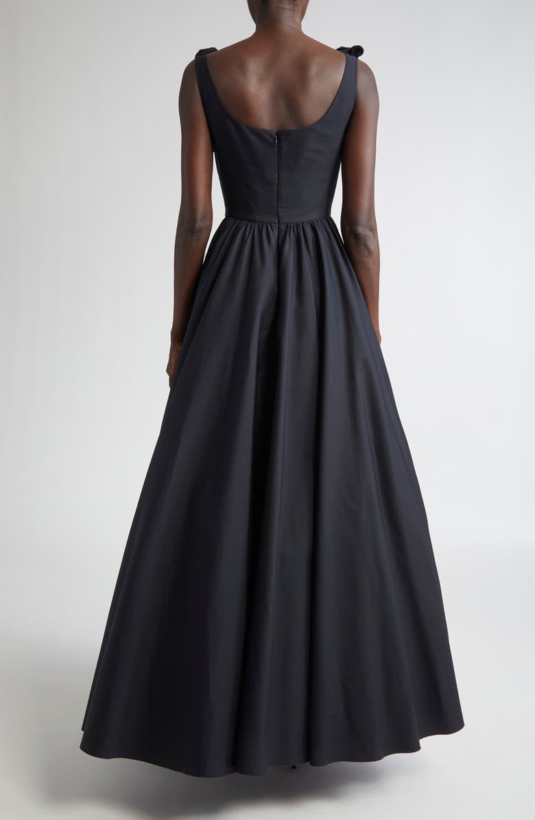 Giambattista Valli Rose Trim Fit & Flare Dress, Alternate, color, Black