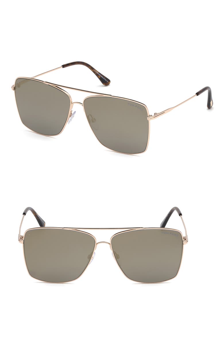 TOM FORD Magnus 60mm Aviator Sunglasses, Main, color,