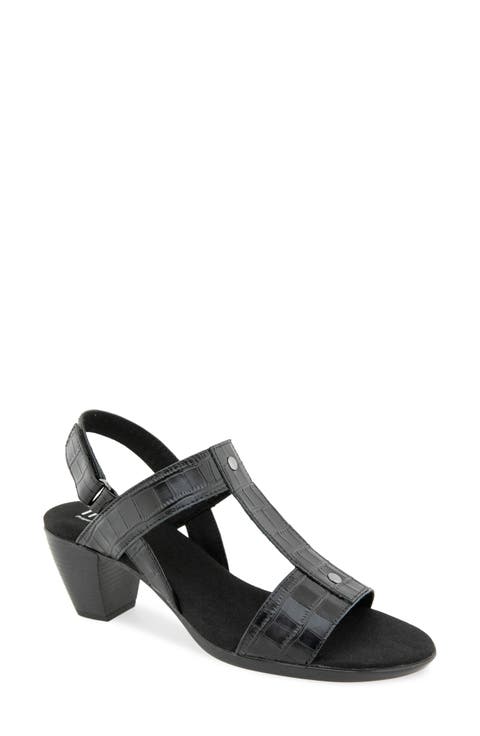 Willow Croc Embossed Leather Sandal