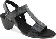 Munro Willow Croc Embossed Leather Sandal